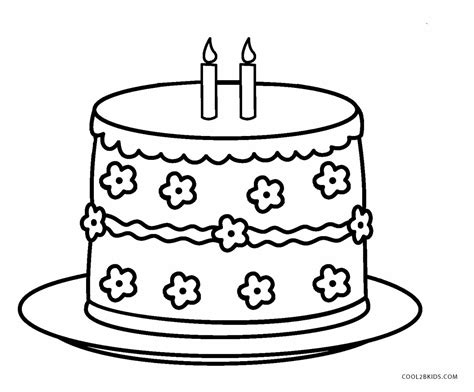 Birthday Cake Printable Coloring Pages